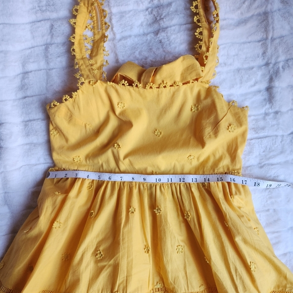 FARM RIO Yellow 3D Flowers Midi Dress Size L BNWT NO LOW balling!!! - Picture 11 of 14
